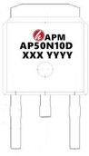 AP50N10D si raddoppiano transistor di alto potere del commutatore/50A 100V TO-252 del Mosfet