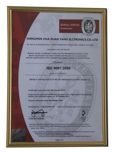 Porcellana Shenzhen Hua Xuan Yang Electronics Co.,Ltd Certificazioni